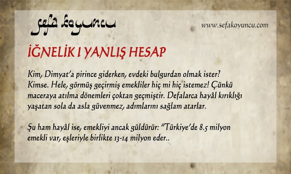 yanlis hesap sefa koyuncu