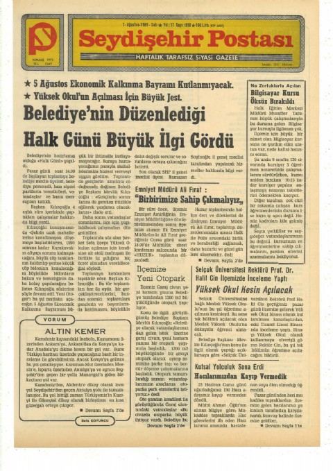Altın Kemer - Seydişehir Postası I 1989