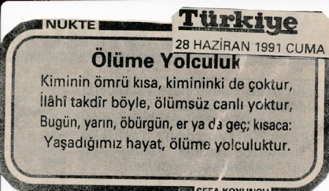 ÖLÜME YOLCULUK