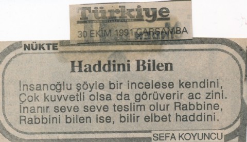 HADDİNİ BİLEN