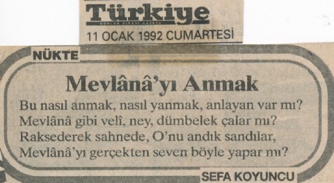 MEVLÂNÂ’YI ANMAK