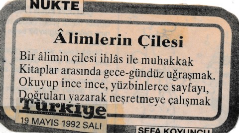 ÂLİLERİN ÇİLESİ