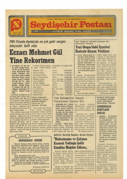 Çanakkale Gecesi - Seydişehir Postası I 1990