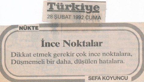 İNCE NOKTALAR