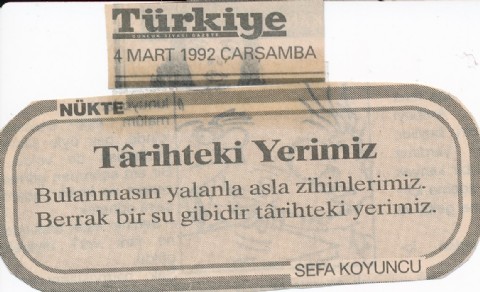 TÂRİHTEKİ YERİMİZ