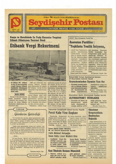 Günlerin Getirdiği - Seydişehir Postası I 1990