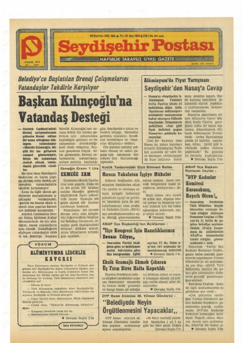 Alüminyumda Liderlik Kavgası - Seydişehir Postası I 1990