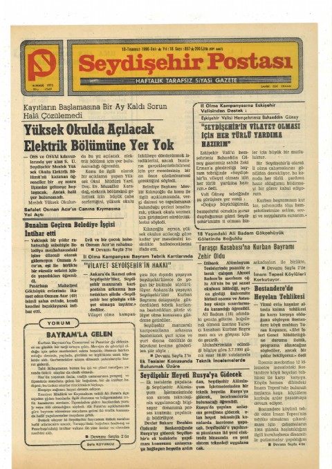Bayram’la Gelen - Seydişehir Postası I 1990