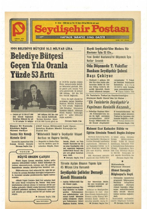 Rüştü Ergen Çarşısı - Seydişehir Postası I 1990