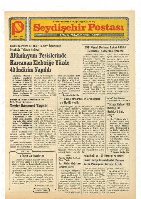 Yüzde 40 İndirim… - Seydişehir Postası I 1990