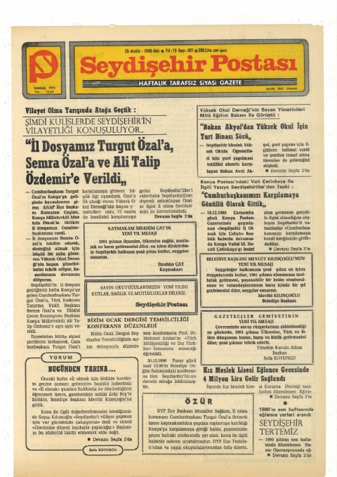 Bugünden Yarına - Seydişehir Postası I 1990
