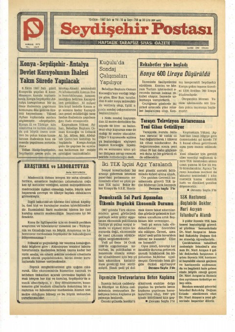 Araştırma ve Laboratuvar - Seydişehir Postası I 1987