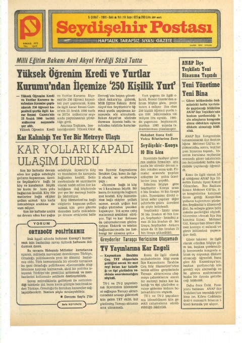 Ortadoğu Politikamız - Seydişehir Postası I 1991