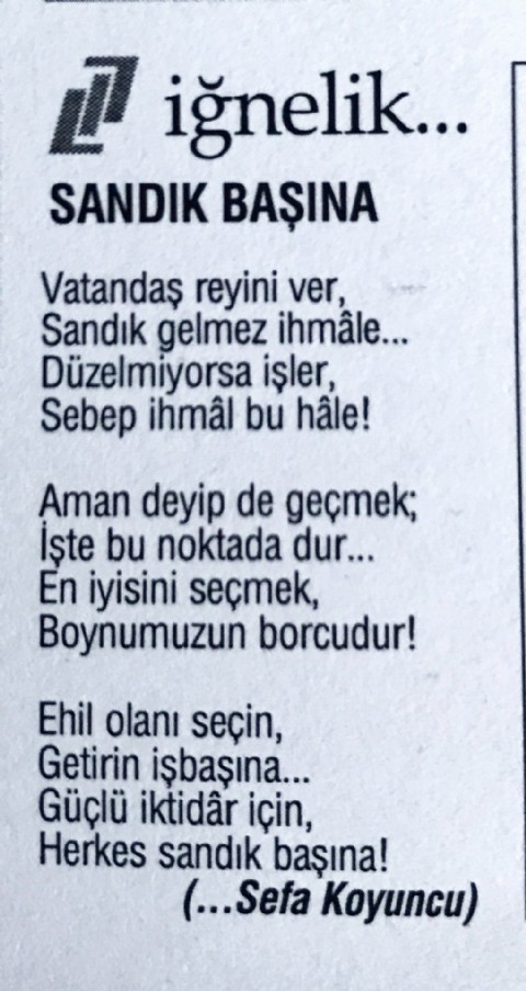 SANDIK BAŞINA