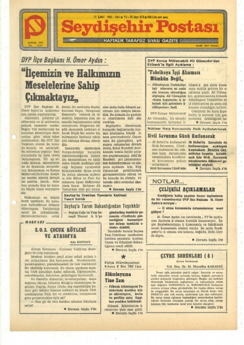 S.O.S Çocuk Köyleri ve Ayasofya - Seydişehir Postası I 1992