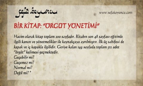 BİR KİTAP: “ÖRGÜT YÖNETİMİ”