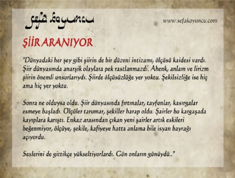 ŞİİR ARANIYOR