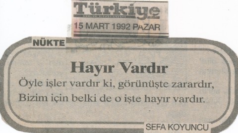 HAYIR VARDIR