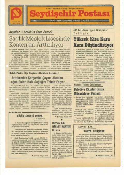 Küçük Sanayi Zorda - Seydişehir Postası I 1992
