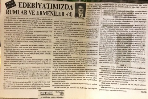 EDEBİYATIMIZDA RUMLAR VE ERMENİLER (4)