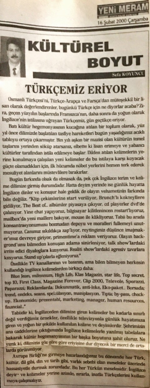 TÜRKÇEMİZ ERİYOR