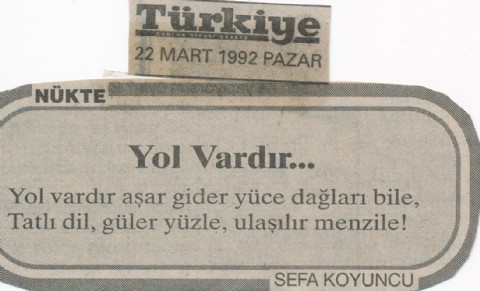 YOL VARDIR - 22 MART 1992