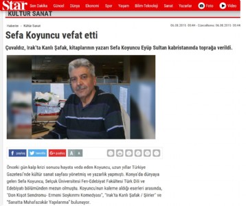 VEFATININ ARDINDAN I STAR GAZETESİ