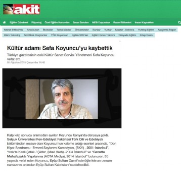 VEFATININ ARDINDAN I YENİ AKİT GAZETESİ