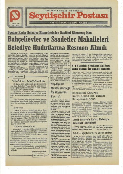 Vilayet Olmalıyız - Seydişehir Postası I 1988