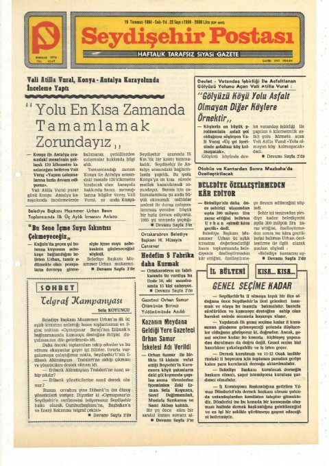 Telgraf Kampanyası - Seydişehir Postası I 1994