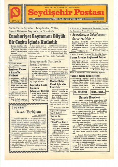 Orman Varlığımız - Seydişehir Postası I 1994