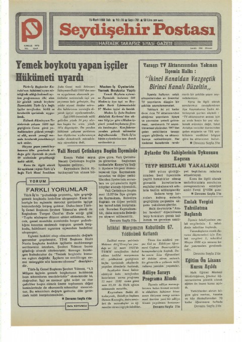 Farklı Yorumlar - Seydişehir Postası I 1988