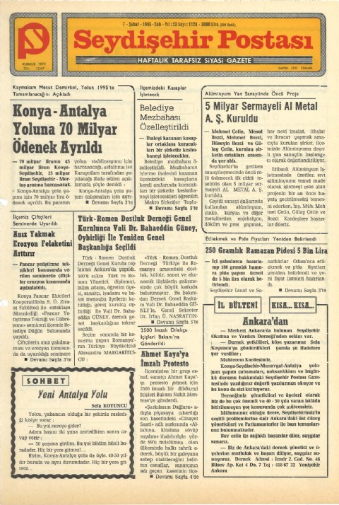 Yeni Antalya Yolu - Seydişehir Postası I 1995