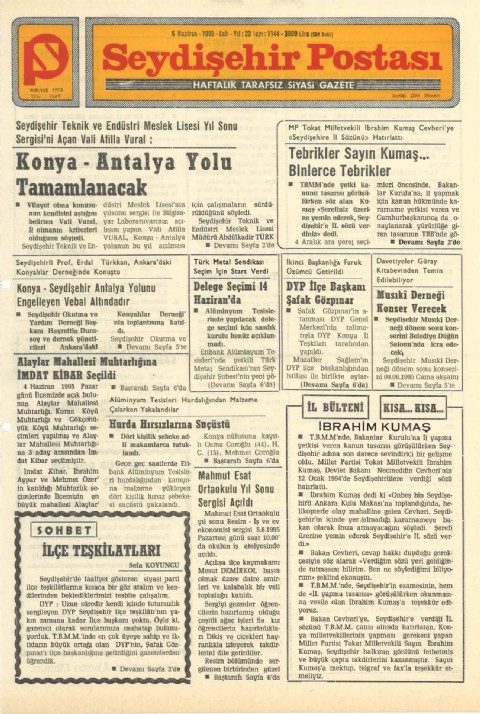 İlçe Teşkilatları - Seydişehir Postası I 1995