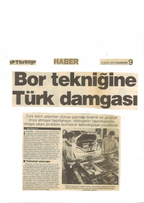 Bor Tekniğine Türk Damgası - Türkiye Gazetesi I 2005