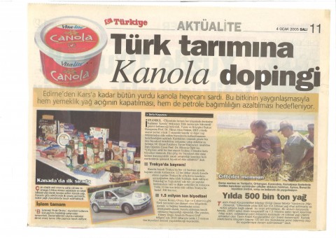 Tarıma Kanola Dopingi - Türkiye Gazetesi I 2005
