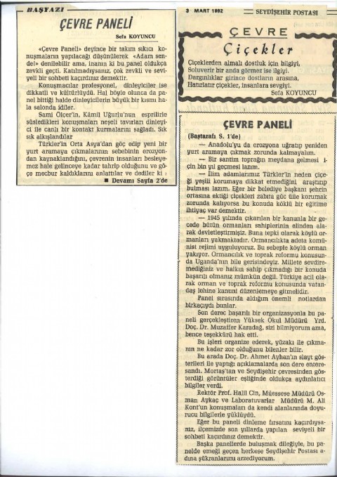 Çevre Paneli - Seydişehir Postası I 1992