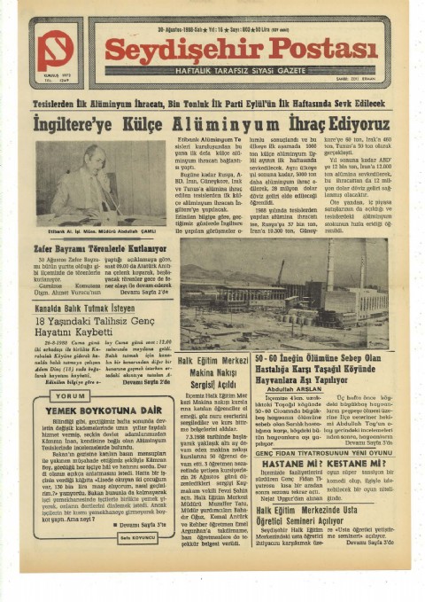 Yemek Boykutuna Dair - Seydişehir Postası I 1988