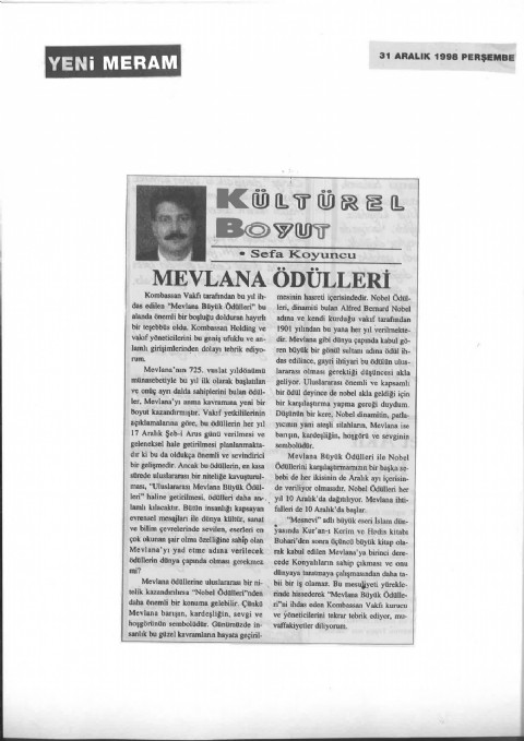 MEVLANA ÖDÜLLERİ