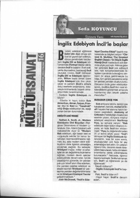 İngiliz Edebiyatı İncil’le başlar