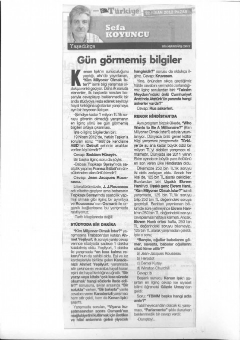 Gün Görmemiş Bilgiler