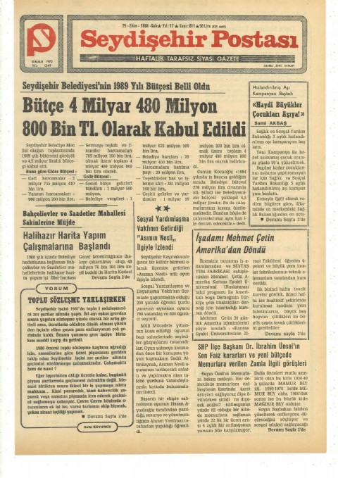 Toplu Sözleşme Yaklaşırken - Seydişehir Postası I 1988