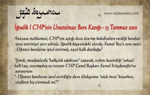 CHP’NİN UNUTULMAZ BURS KAZIĞI!