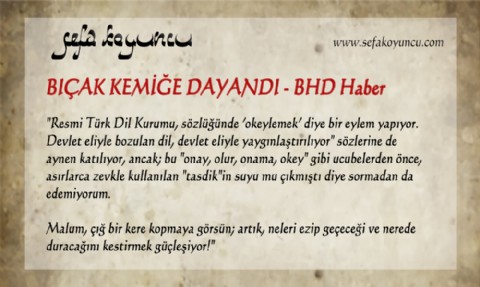 BIÇAK KEMİĞE DAYANDI