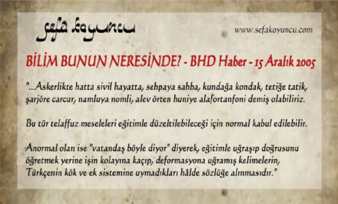 BİLİM BUNUN NERESİNDE?